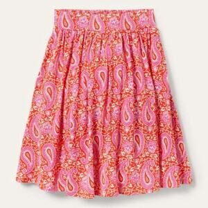 Boden Pull On Jersey Enchanted Paisley Pink Print Skirt Size 6 Petite